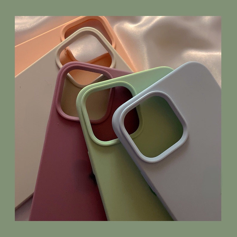 Ốp Điện Thoại Silicon Màu Trắng Cổ Điển Chống Trượt Cho iPhone 14 Pro 13 12 11 Pro MAX IX XS MAX XR SE2 6 6s 7 8 Plus