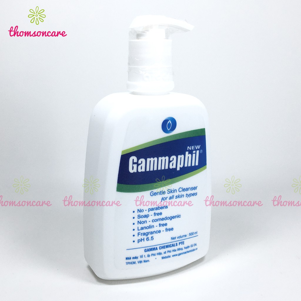 Sữa rửa mặt Gammaphil cho da nhạy cảm, da dầu chai 500ml - srm trung tính dịu nhẹ, không xà phòng ngừa mụn