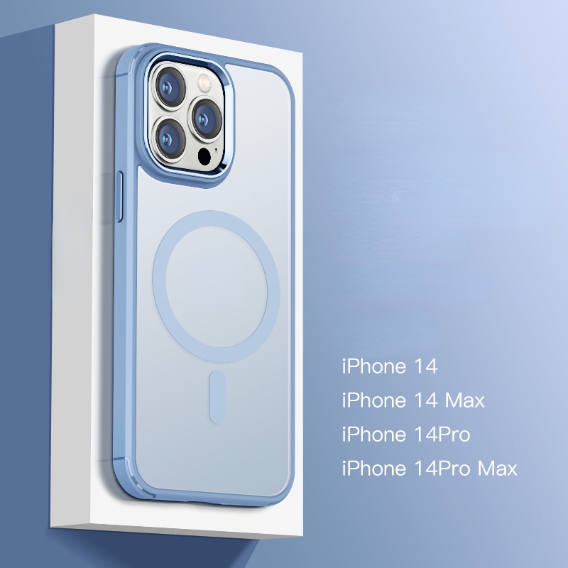 Ốp Điện Thoại Kim Loại Hít Nam Châm Mặt Nhám Cho Iphone 14 13 12 PRO Max IPhone14 PRO