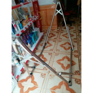 Võng xếp inox sáng bóng (khung tròn)