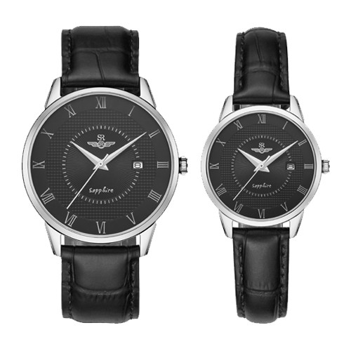 Đồng Hồ Đôi NHẬT BẢN Mặt Tròn Cổ Điển SRWATCH SR1057.4101TE Đen - Bảo Hành 12 Tháng FULLBOX