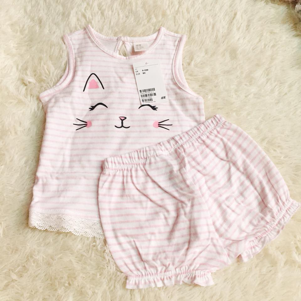 Set quần áo mèo HM H&amp;M size 4-6, 9-12, 12-18, 18-24m, 2-3, 3-4y_hàng chính hãng authentic