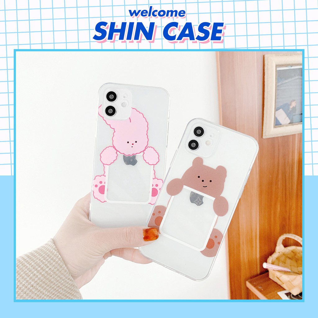 Ốp lưng iphone Gấu thỏ viền trong chống ố 5/5s/6/6plus/6s/6splus/7/7plus/8/8plus/x/xr/xs/11/12/pro/max/plus/promax/mini | BigBuy360 - bigbuy360.vn