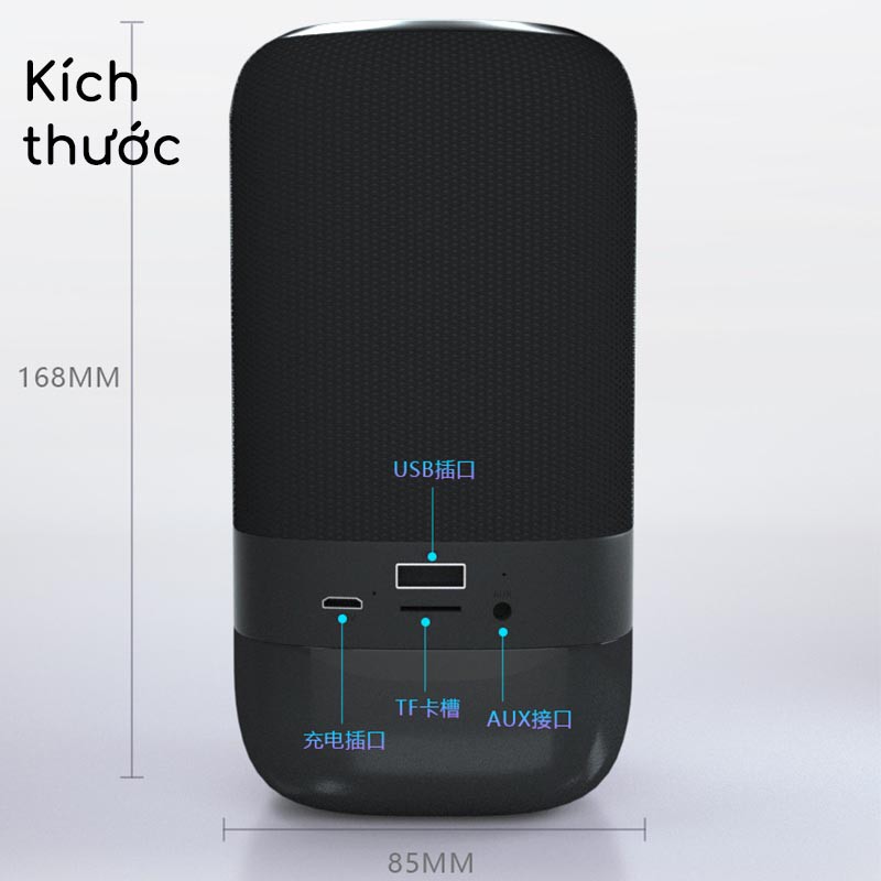 Loa bluetooth không dây mini GGear Booms Bass L22 Loa di động siêu bass toàn dải pin trâu LED RGB dễ dàng di chuyển