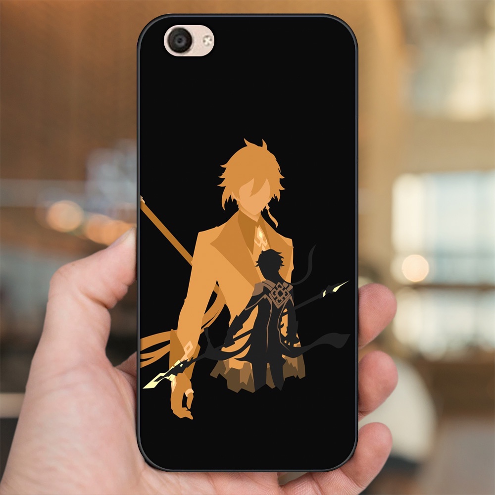 Ốp lưng Vivo V5, V5 Plus viền đen in hình Zhongli Genshin Impact