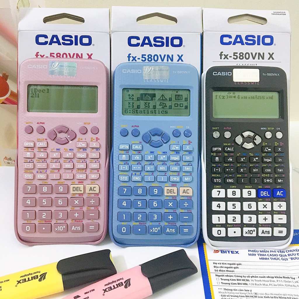 Máy tính Casio FX 580VN X  chính hãng  nhập khẩu thái lan bảo hành 7 năm có tiếng việt, Máy tính học sinh cầm tay fx 580