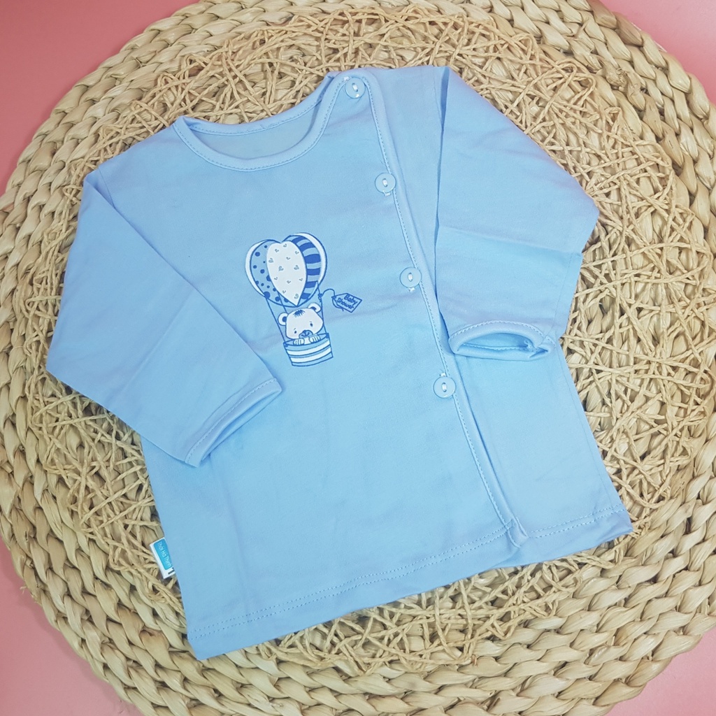 Áo Dài Tay Cotton Baby Color Màu Cho Bé Sơ Sinh (Cúc Cài Lệch) - Hàng Việt Nam