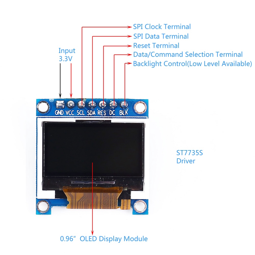 TFT OLED LCD Display Module SPI RGB SSD1306 SSD1351 SSD1331 ST7789 ST7789 Driver 0.42" 0.87" 0.95" 0.96" 1.14" 1.27" 1.3"