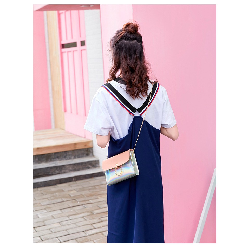 Túi đeo vai chất liệu nhựa laser