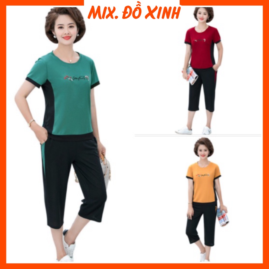 Đồ bộ mặc nhà nữ Thu Hà bộ đồ trung niên cho mẹ chất liệu Cotton mềm mát, thấm mồ hôi cực tốt ĐBH.26