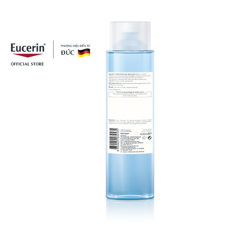 Nước tẩy trang dịu nhẹ cho da nhạy cảm Eucerin DermatoCLEAN Micellar 400ml