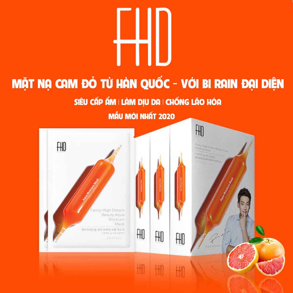 Mặt nạ chiết xuất cam đỏ FHD CẤP NƯỚC SÁNG DA CAO CẤP (TÁCH LẺ 1 MIẾNG)