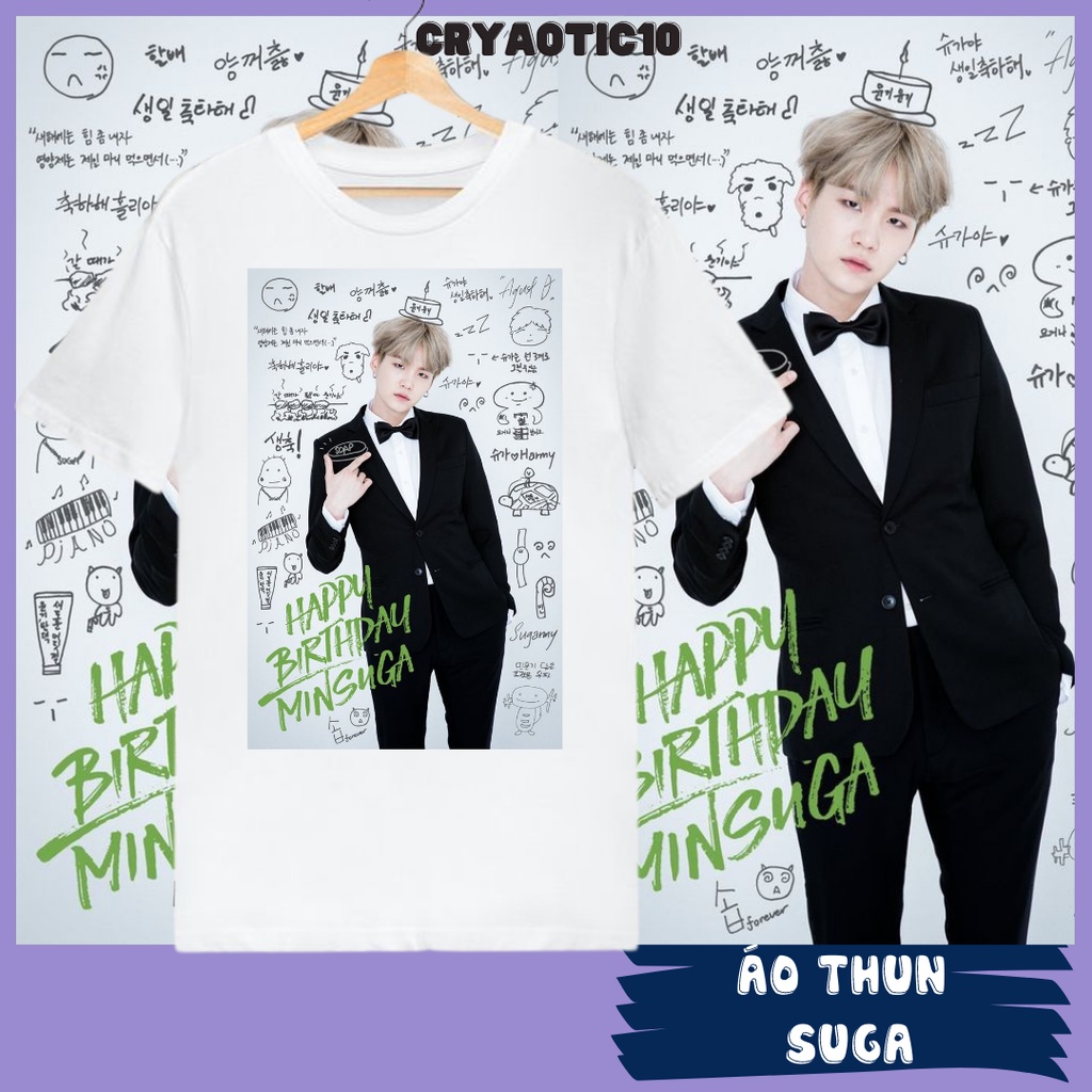 Áo thun các thành viên BTS Jungkook Jimin V RM Jin Jhope Suga tay lửng thun cotton unisex cryaotic10