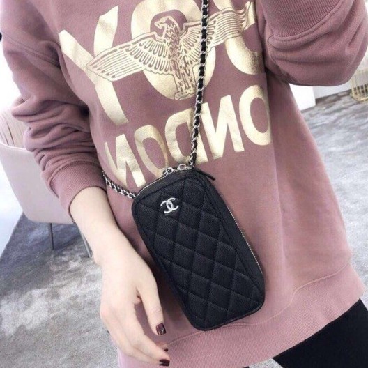 Xả Hàng Túi Đeo Chéo Đựng Điện Thoại Màu Đen Cho Nữ