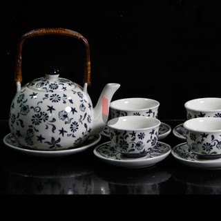 ĐÁNH THỨC TRÀ LẠ với bộ tách pha trà quai mây vẽ hoa, bộ ấm pha trà đẹp, bộ chén trà, ấm chén bát tràng, bộ tách uống tr