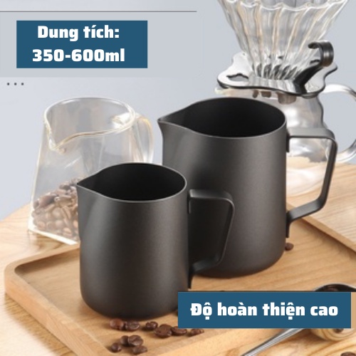 Ca đánh sữa lạnh Inox 304 cao cấp dung tích 350-600ml pha latte tạo hình nghệ thuật cà phê Espresso