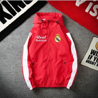 Áo khoác gió thể thao CLB Real Madrid nam nữ 2 lớp chống nắng nước form rộng ( có 4 màu)