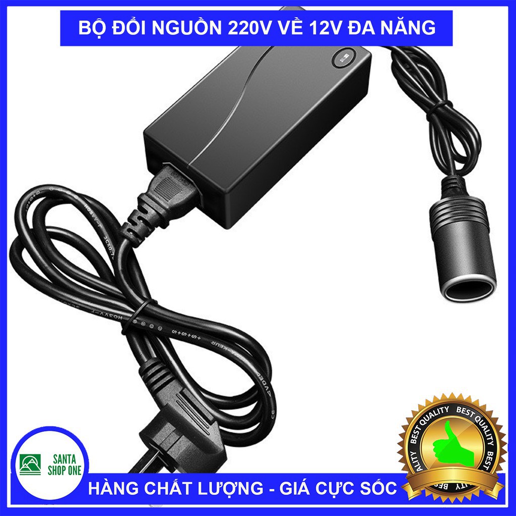 [Giá Cực Sốc]Bộ Adapter Chuyển Đổi Điện AC 220V Sang DC 12V Dùng Cho Máy Bơm, Máy Hút Bụi Ô Tô Xe Hơi 60W-VUADOCHOI