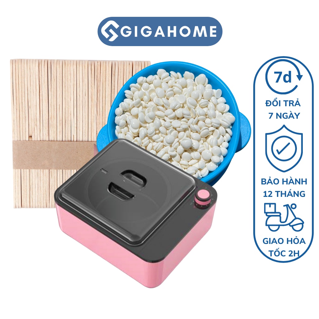 Combo Nồi Chống Dính + 100gram Sáp Wax Lông Sữa Dừa + 5 Que Gỗ Cao Cấp GIGAHOME