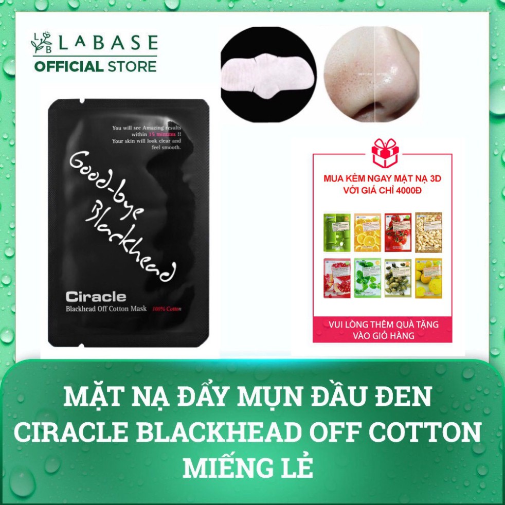 tUANN3 Mặt nạ đẩy mụn đầu đen Ciracle Blackhead Off Cotton Mask Lẻ miếng tUANN3