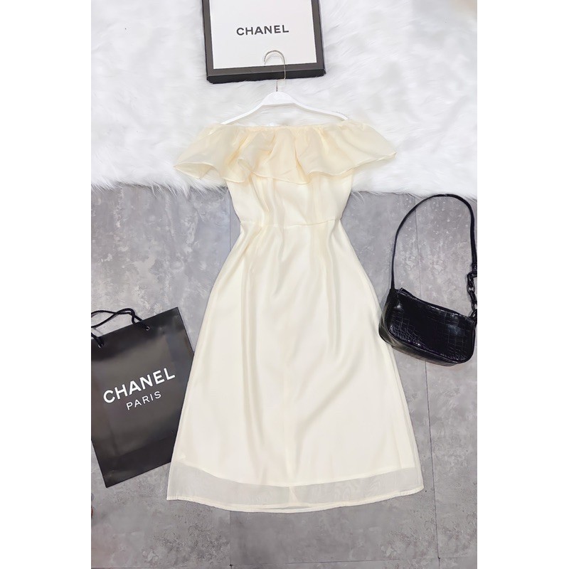 VNU243 - VÁY TƠ BE TRỄ VAI BÈO 2 LỚP | BigBuy360 - bigbuy360.vn