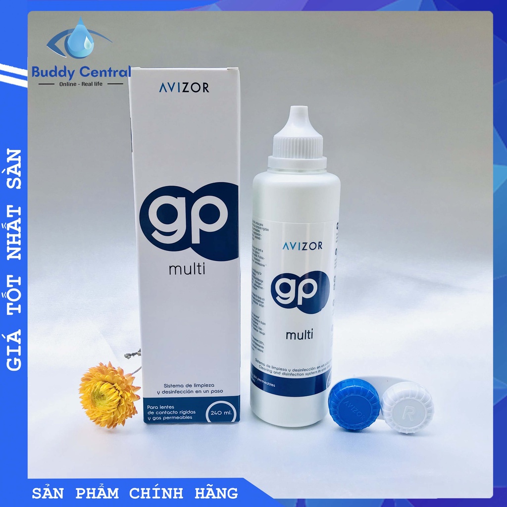 (Mua 3 tặng GP 60ml, 5 tặng nhỏ mắt Avizor) Nước ngâm rửa lens kính áp tròng Avizor GP Multi 240ml