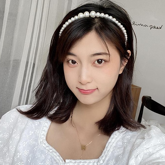 Cài tóc đính ngọc trai giả đơn giản phong cách Hàn Quốc
