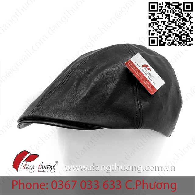 Mũ nón nồi nam bere beret da Pu mềm cao cấp