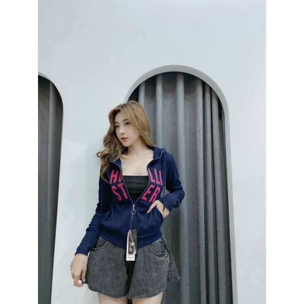 Áo khoác HOLISTER chữ thêu chất đẹp thun gân nhuyễn