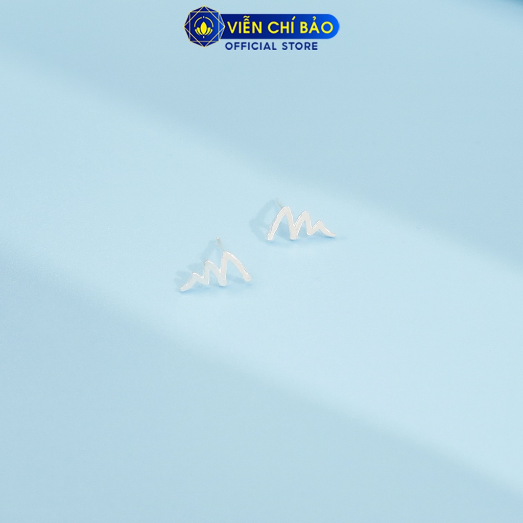 Bông tai sóng chất liệu bạc 925 thời trang phụ kiện trang sức nữ thương hiệu Viễn Chí Bảo E058