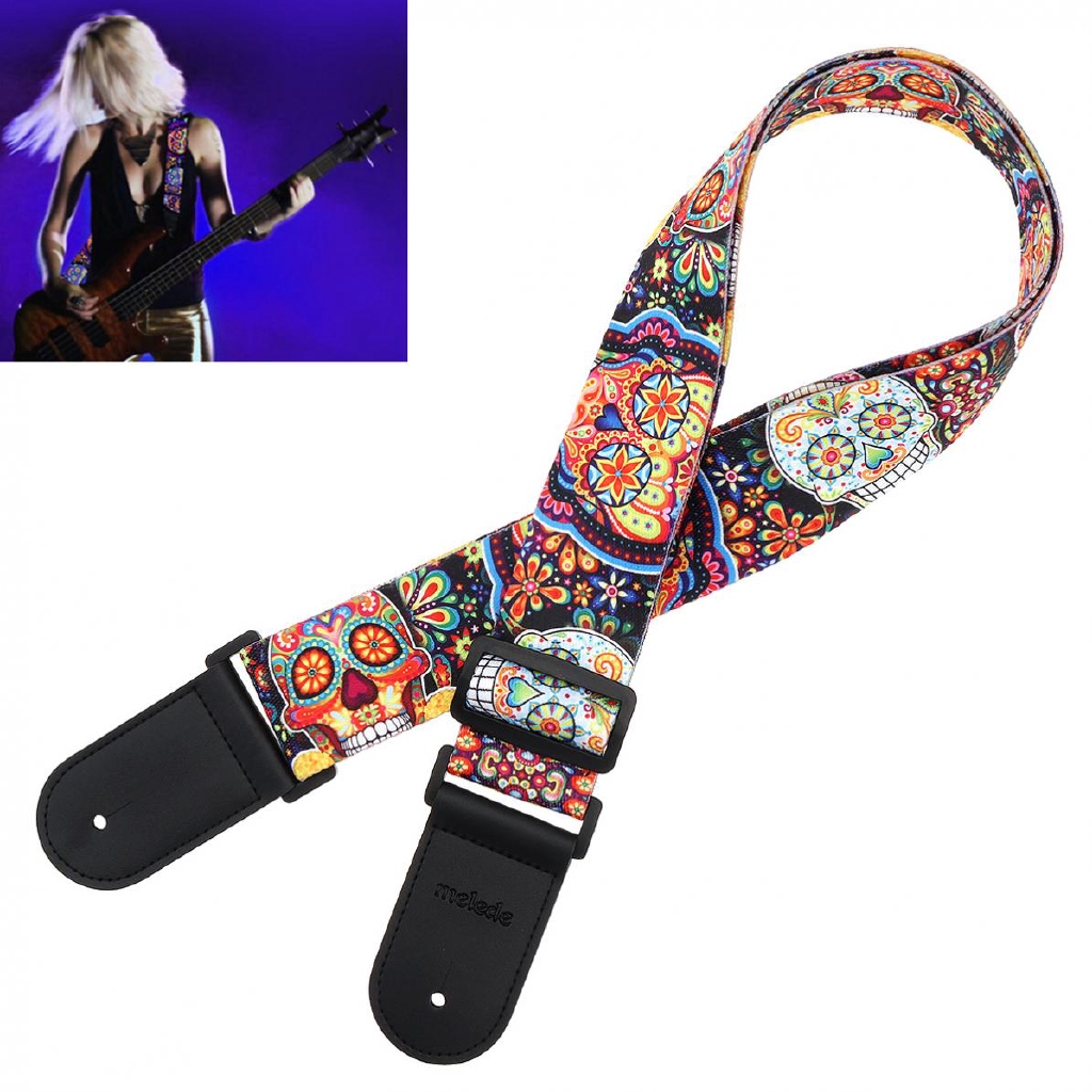 Dây Đeo Đàn guitar Bằng Da pu Rộng 5cm Dài 110-150cm Có Thể Điều Chỉnh