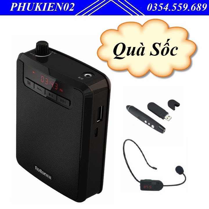 Máy trợ giảng không dây 4 trong 1 ROLTON K300, Tặng kèm Mic không dây và bút trình chiếu- Hàng Chính Hãng