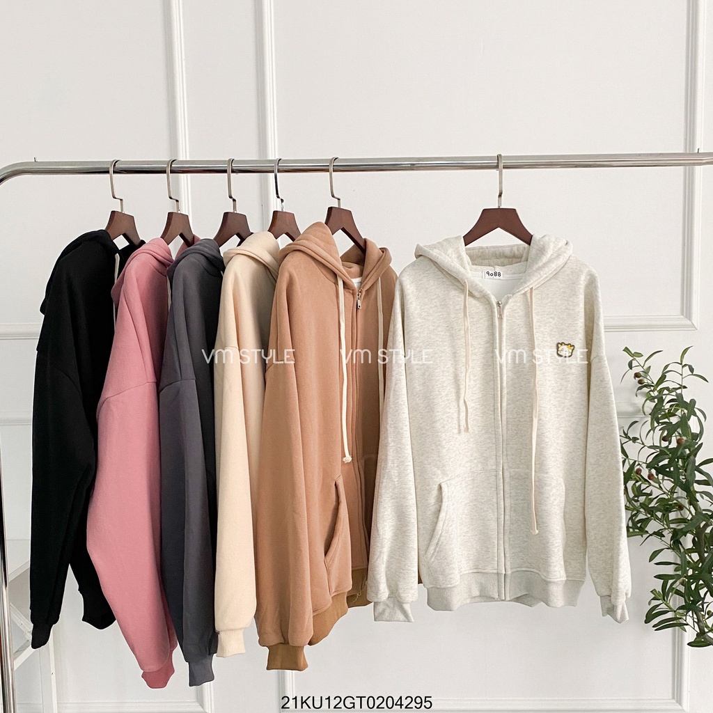 Áo khoác nỉ thêu logo bò vàng có nón thời trang ulzzang Hàn Quốc Fmstye Saigon 21KU12GT0204 | BigBuy360 - bigbuy360.vn