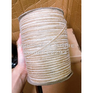 Ruy băng đay viền trắng bản 0.5cm