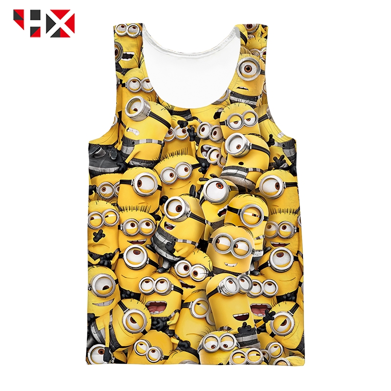 HX Minions Despicable Me 3DPrint Unisex Áo tăng mùa hè Áo Vest
