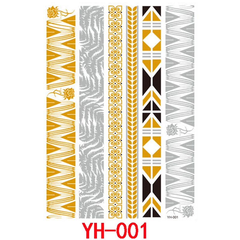 Nhãn Dán Hình Xăm Giả Bằng Kim Loại Chống Nước Cho Nữ/Trẻ Em