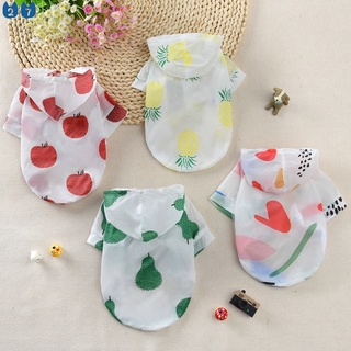 Áo Mưa Chống Nắng Dạng Hoodie In Họa Tiết Trái Cây 27 Món Cho Cún Cưng