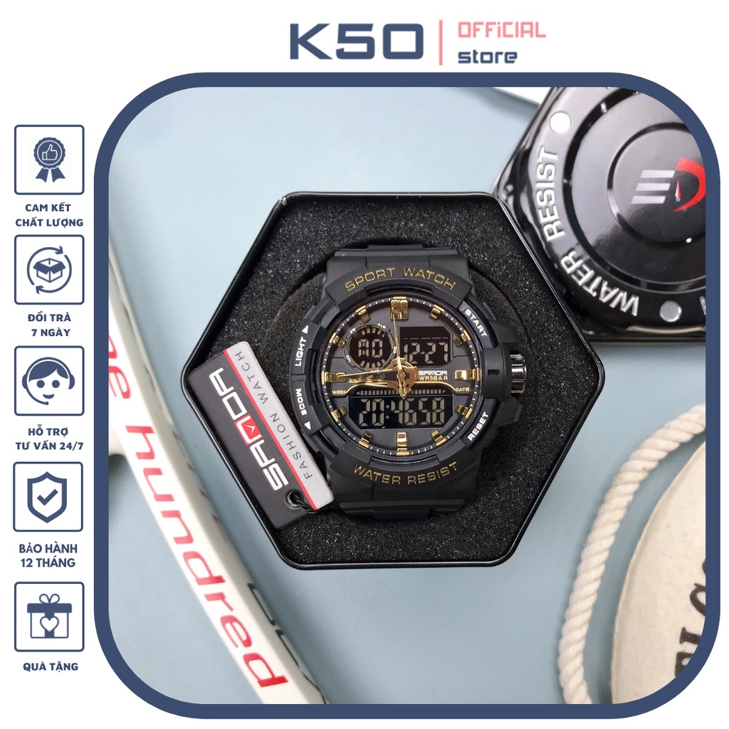 Đồng hồ điện tử nam sanda 6025 kim điện tử thể thao full box chính hãng | BigBuy360 - bigbuy360.vn
