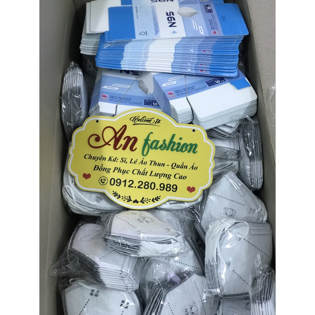 Khẩu trang N95 không van Cửu Long 6 Lớp Màu Trắng Và Màu Xám  (1hộp 10 cái)