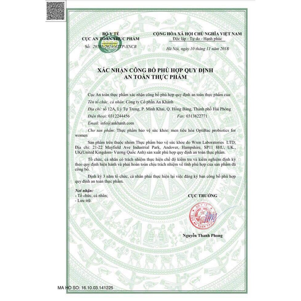 Men vi sinh optibac tím phụ nữ | Thế Giới Skin Care