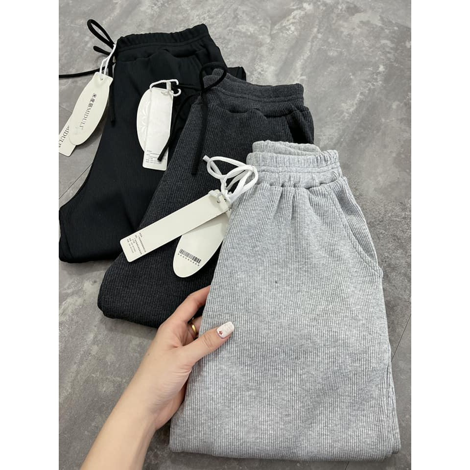 Quần Jogger Nữ Chất Liệu Len Tăm Loại I Dày Ấm Co Dãn Đủ 3 Màu Đen Ghi Đậm Ghi Sáng Siêu Xinh | BigBuy360 - bigbuy360.vn