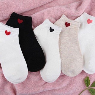 Set 10 đôi tất nữ hình tim nhiều màu