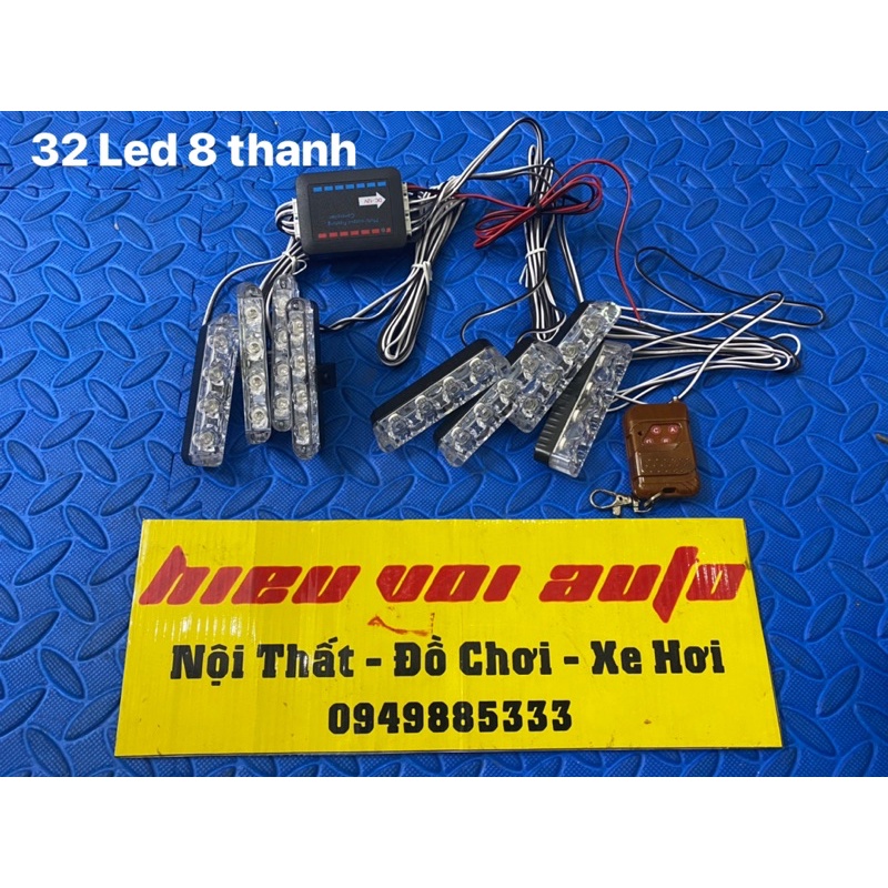 Led xanh đỏ Police lắp mặt calang