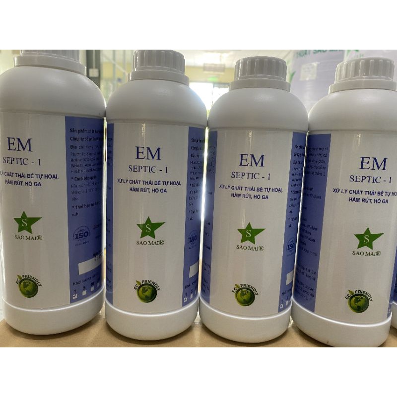 Chế phẩm sinh học khử mùi hố gas hầm cầu EM SEPTIC-1 ( chai 1 lít)