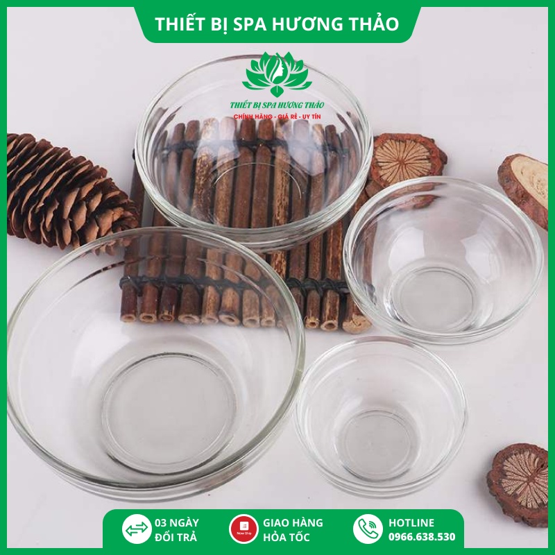 Bát Thủy Tinh Nhỏ Đựng Tinh Dầu, Bát Pha Mặt Nạ, Chiết Kem Trong Spa, Dưỡng Sinh