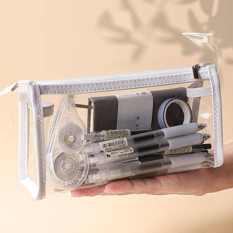 ⭐ iLado ⭐  Hoàn toàn minh bạch Túi đựng bút trong suốt cute túi nilong/PVC túi zip nhỏ hộp vải đựng đồ Hộp đựng hộp bút hologram bút cute bọc zip tiểu an văn phòng phẩm Đa Dụng túi đựng đồ dùng cá nhân hình