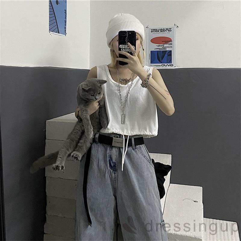 Áo Thun Sát Nách Cổ Tròn Màu Sắc Retro Thời Trang Mùa Hè Cho Nữ