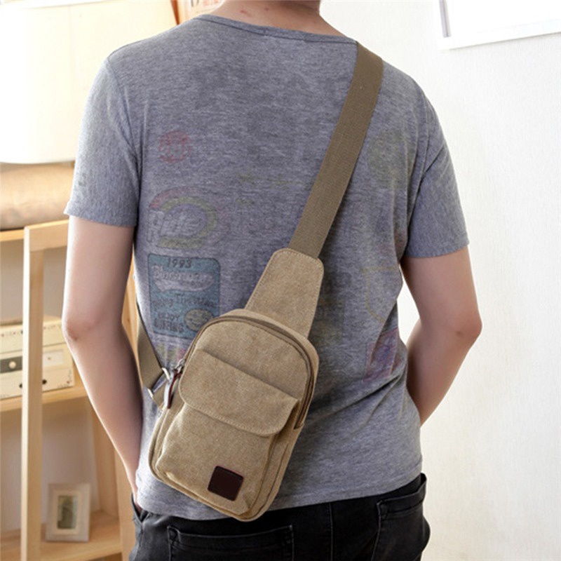 Fashion Men's Backpack Fashion Chest Bag Shoulder Messenger Canvas Casual Bag