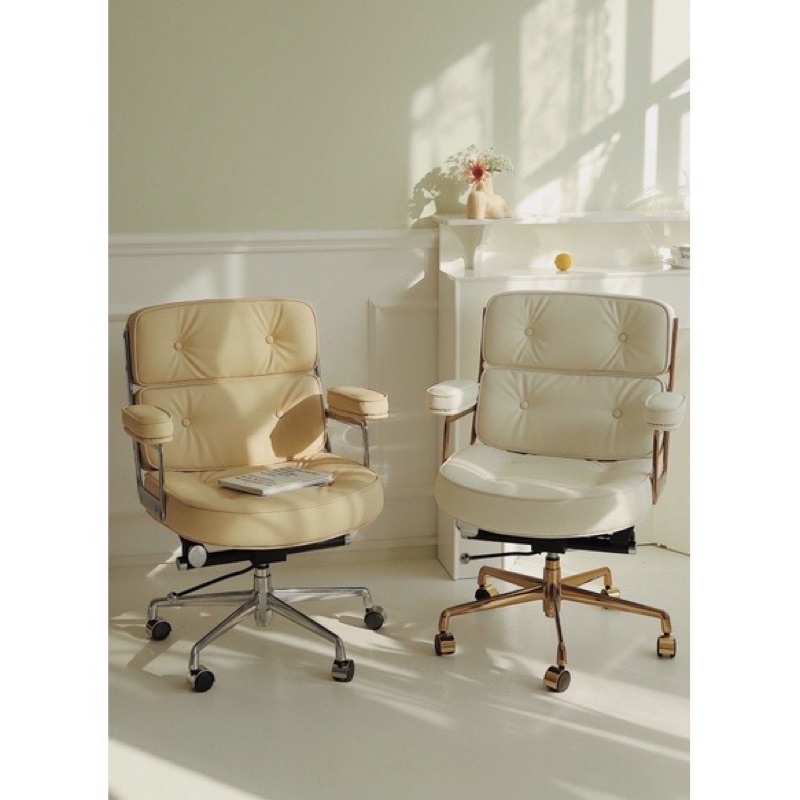 Ghế văn phòng Eames Chair màu pastel có trục xoay phong cách Hàn Quốc