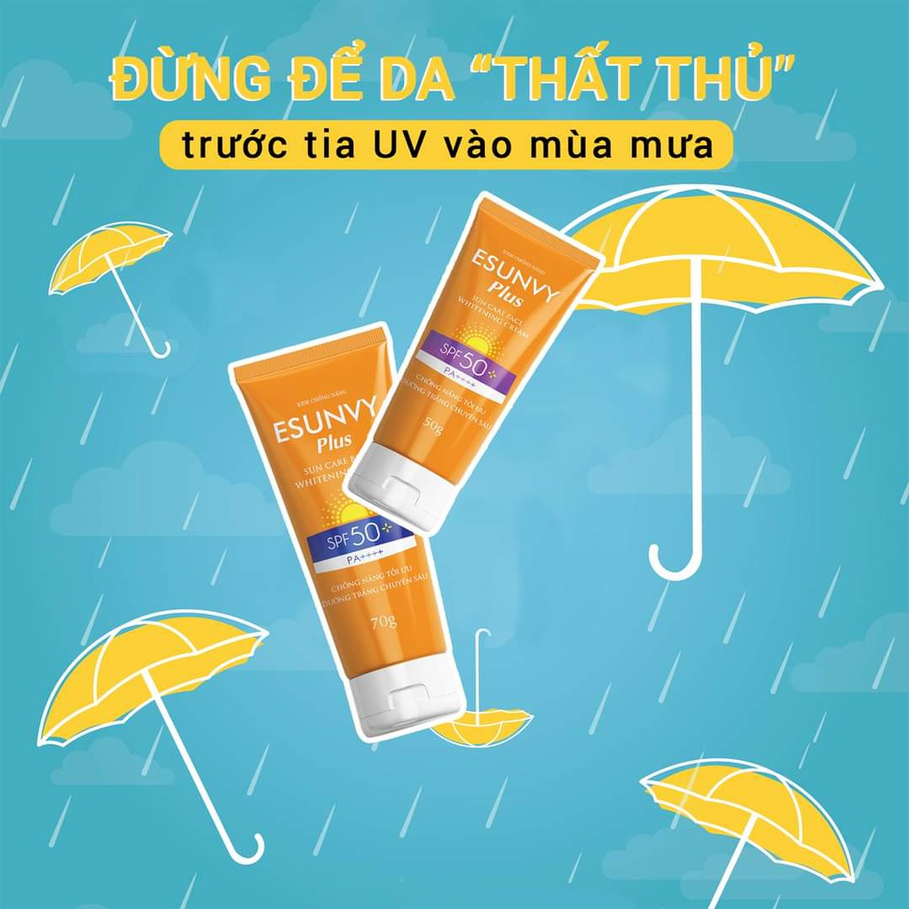 Kem Chống Nắng Dưỡng Trắng Da Esunvy Plus Sun Care Face Whitening Cream Spf 50+/PA++++